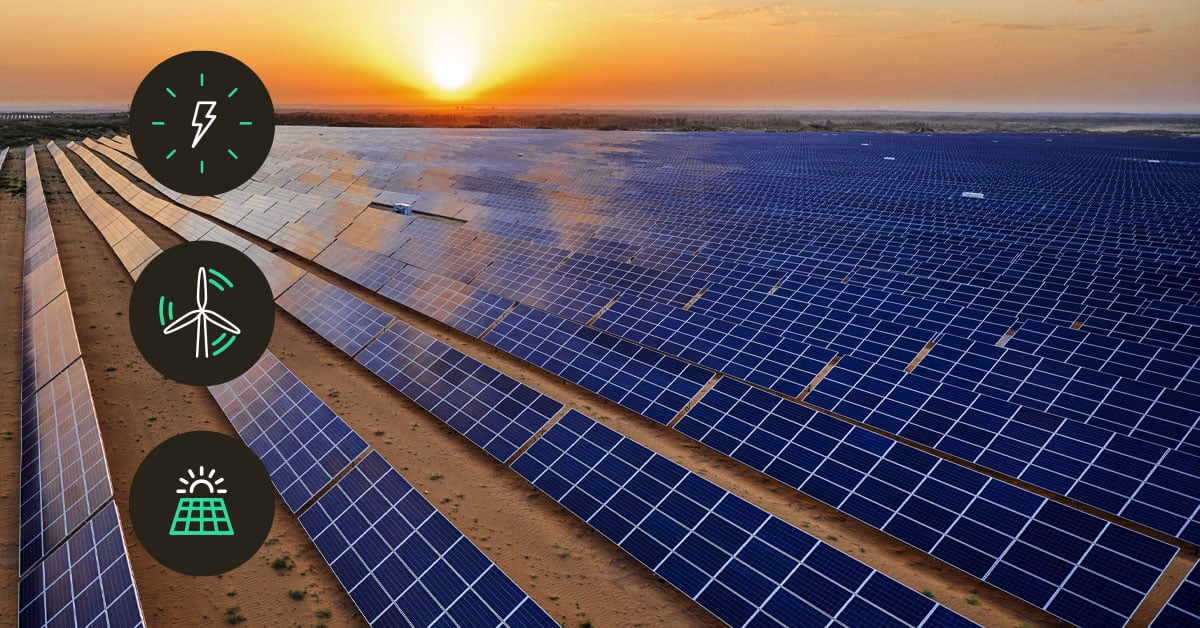 Vast field of solar panels equipped with IoT SIM connectivity, enabling real-time monitoring and efficient large-scale energy production.