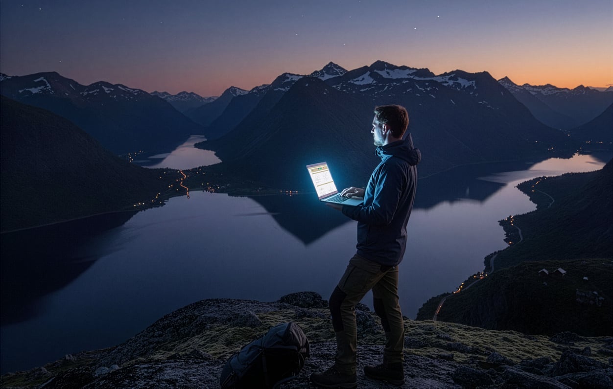 Abstrakt bakgrunn med tilkoblede noder, illustrerer Polaris CMP-plattformen for global SIM- og enhetsadministrasjon