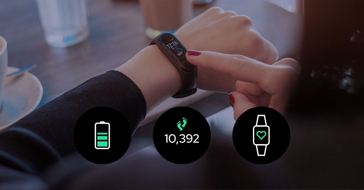 A smartwatch displaying health monitoring data, representing how wearable medical IoT devices use cellular connectivity to transmit real-time patient vitals to clinical teams. The image illustrates the role of eSIM technology and secure IoT connectivity in enabling remote patient monitoring and connected health programmes