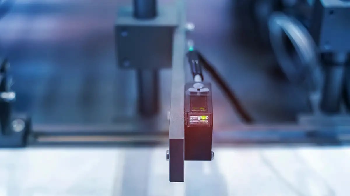 Industrial sensor mounted on machinery as an example of an IoT edge device