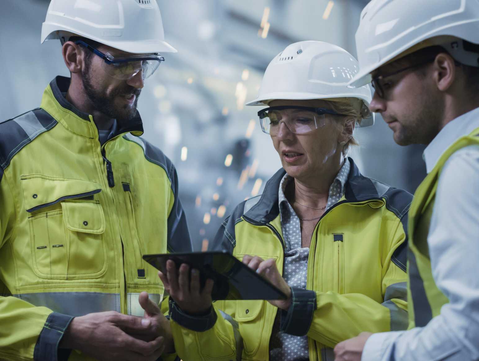 Industry workers with tablet