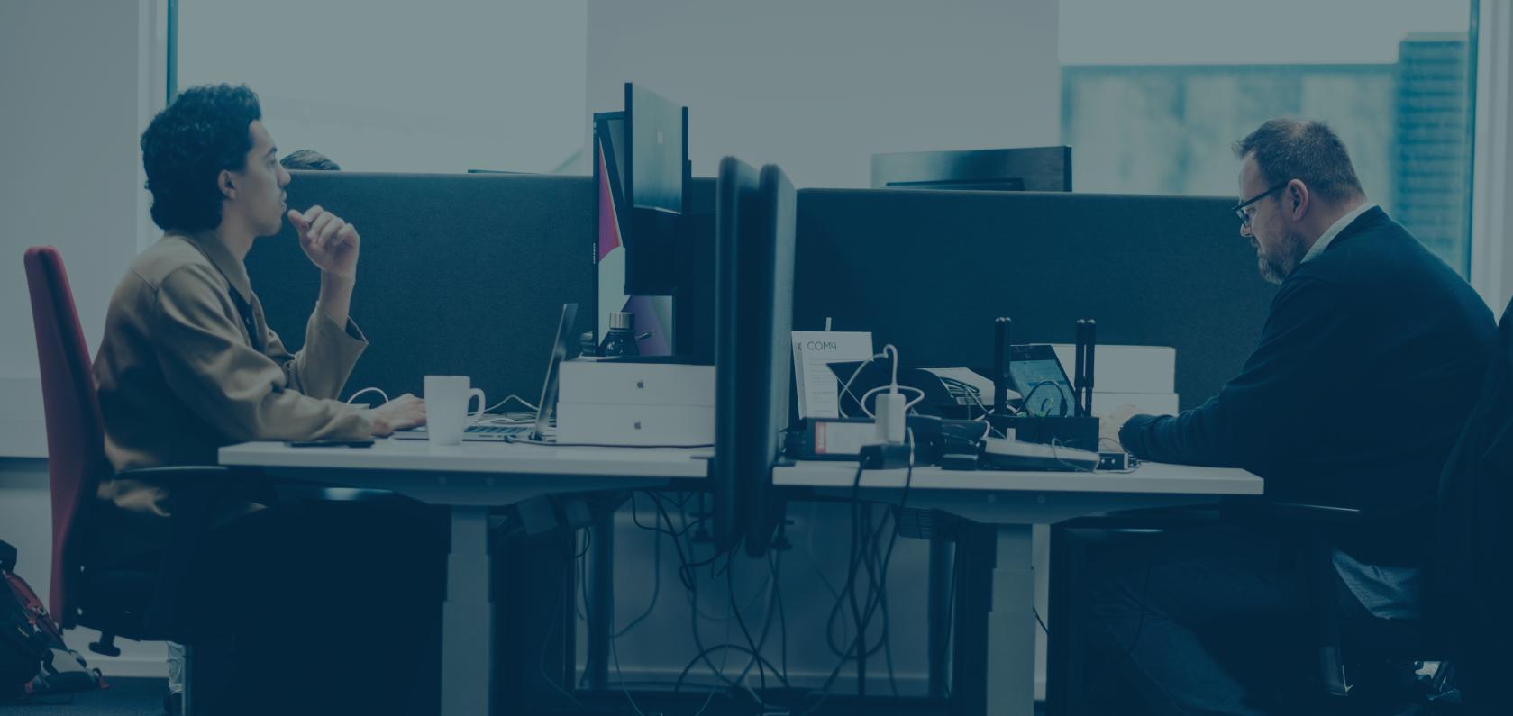 Office worker at desks