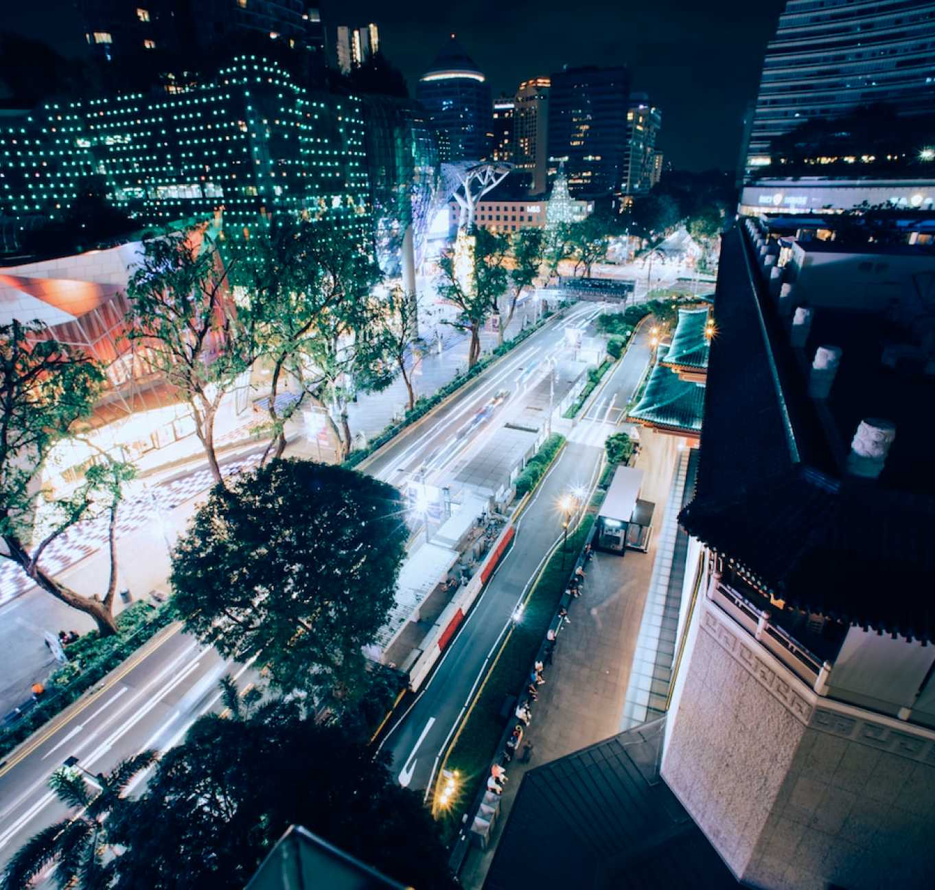 Street above at night