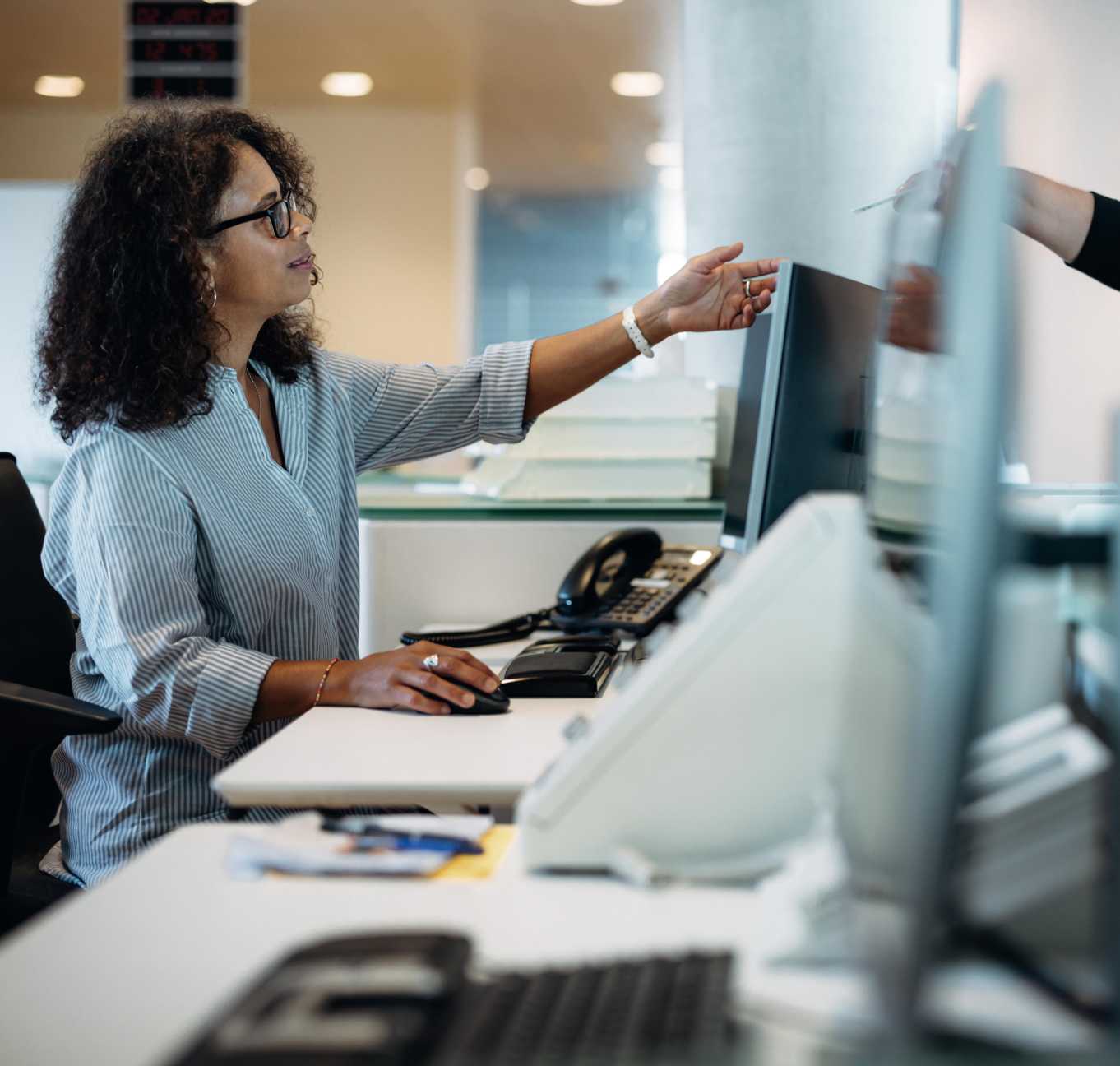 Woman in reception