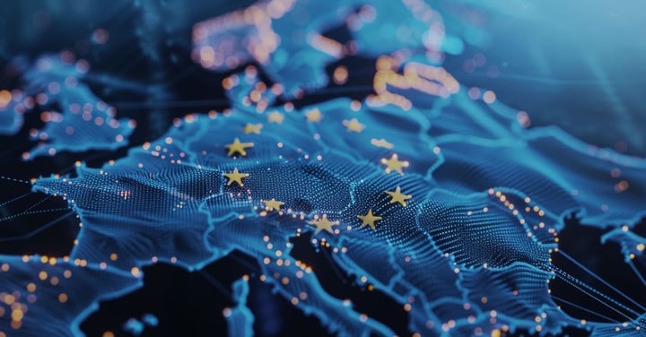 Digital Europe map symbolizing EU cybersecurity and resilience