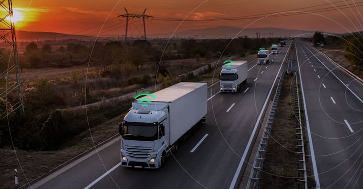 IoT-connected trucks optimizing fleet management