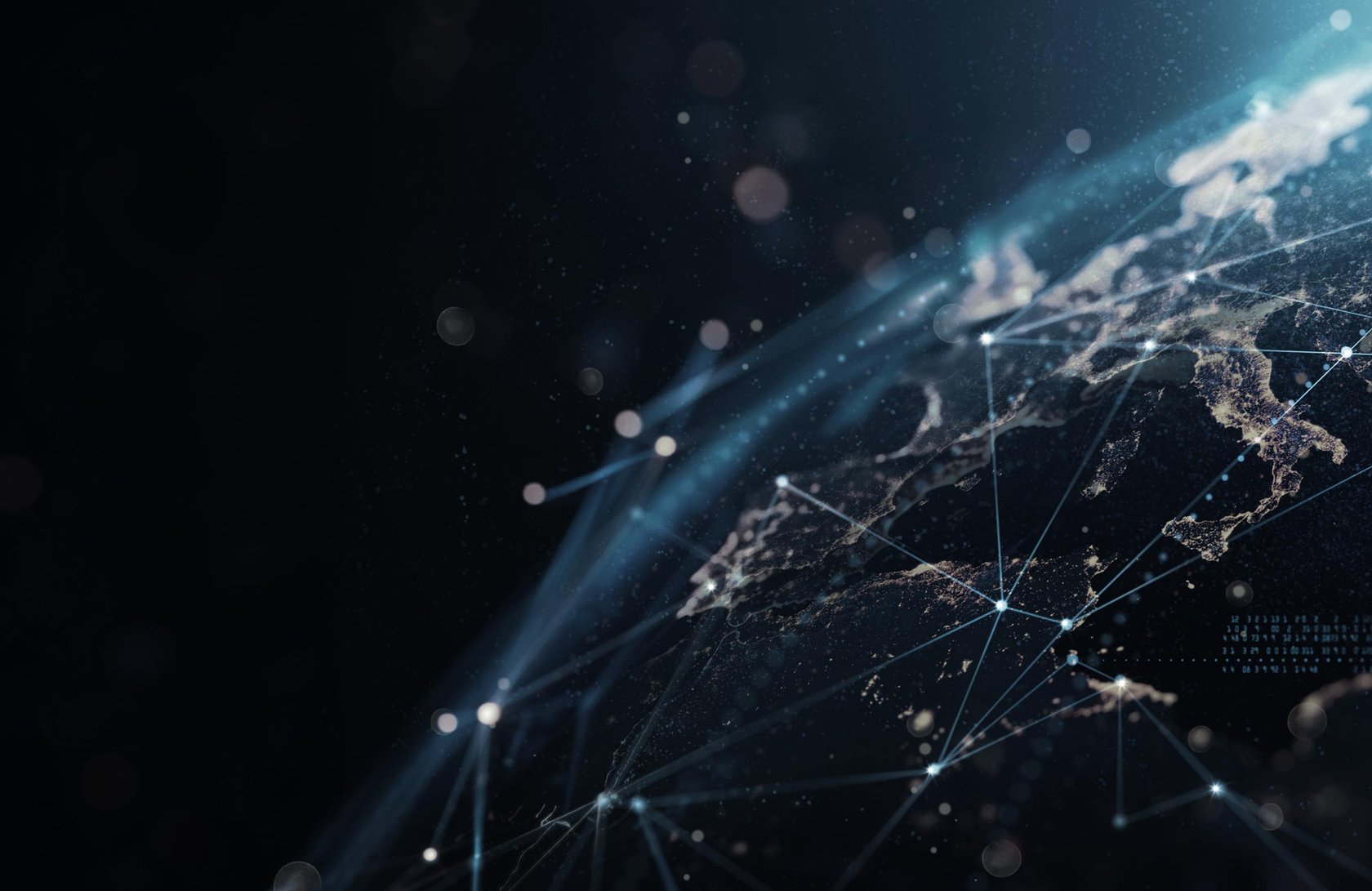 Satellite orbiting Earth representing global satellite connectivity for IoT devices