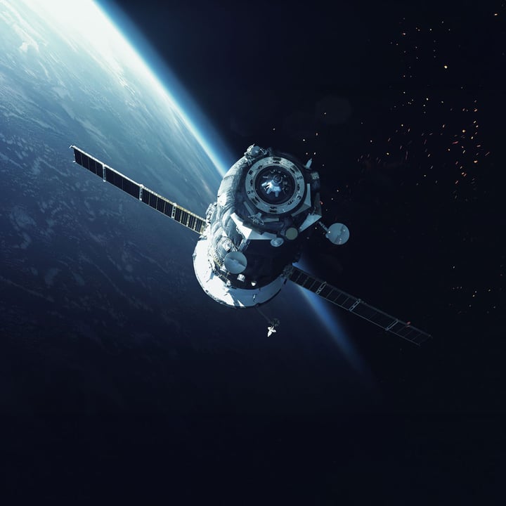 SpaceX Starlink satellite in low Earth orbit providing broadband internet connectivity