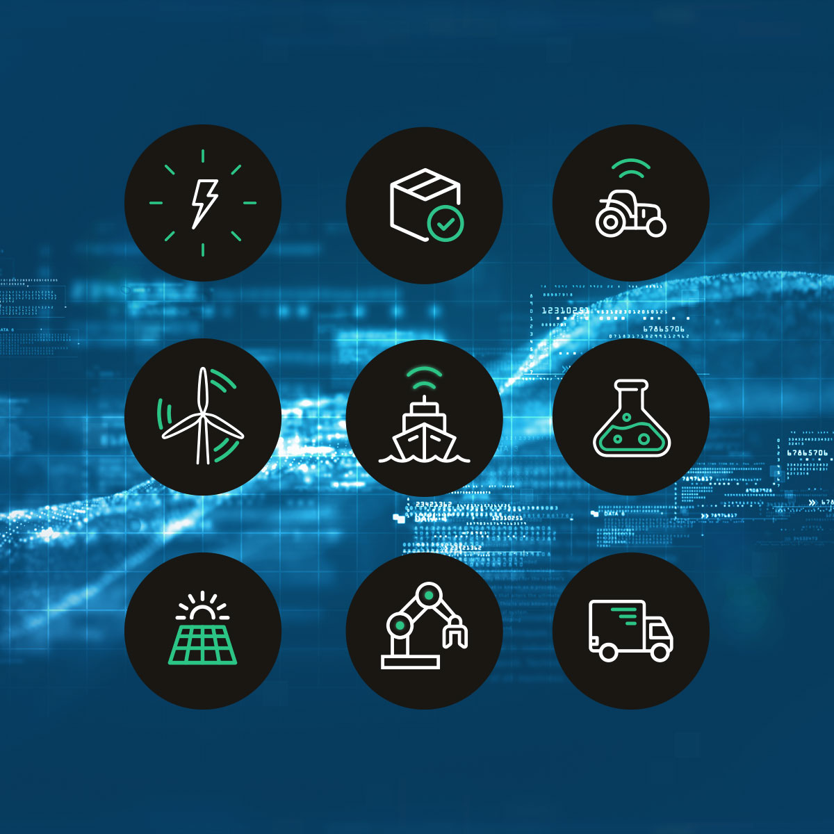 Illustrasjon av IoT-enheter som genererer store datastrømmer som analyseres ved hjelp av stordataanalyse for å skape innsikt
