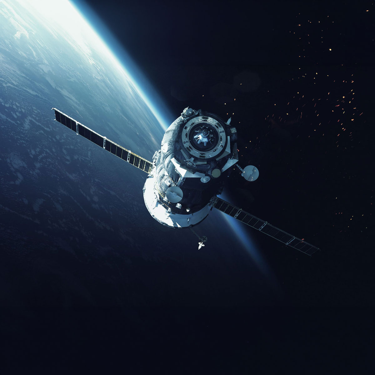 SpaceX Starlink satellite in low Earth orbit providing broadband internet connectivity